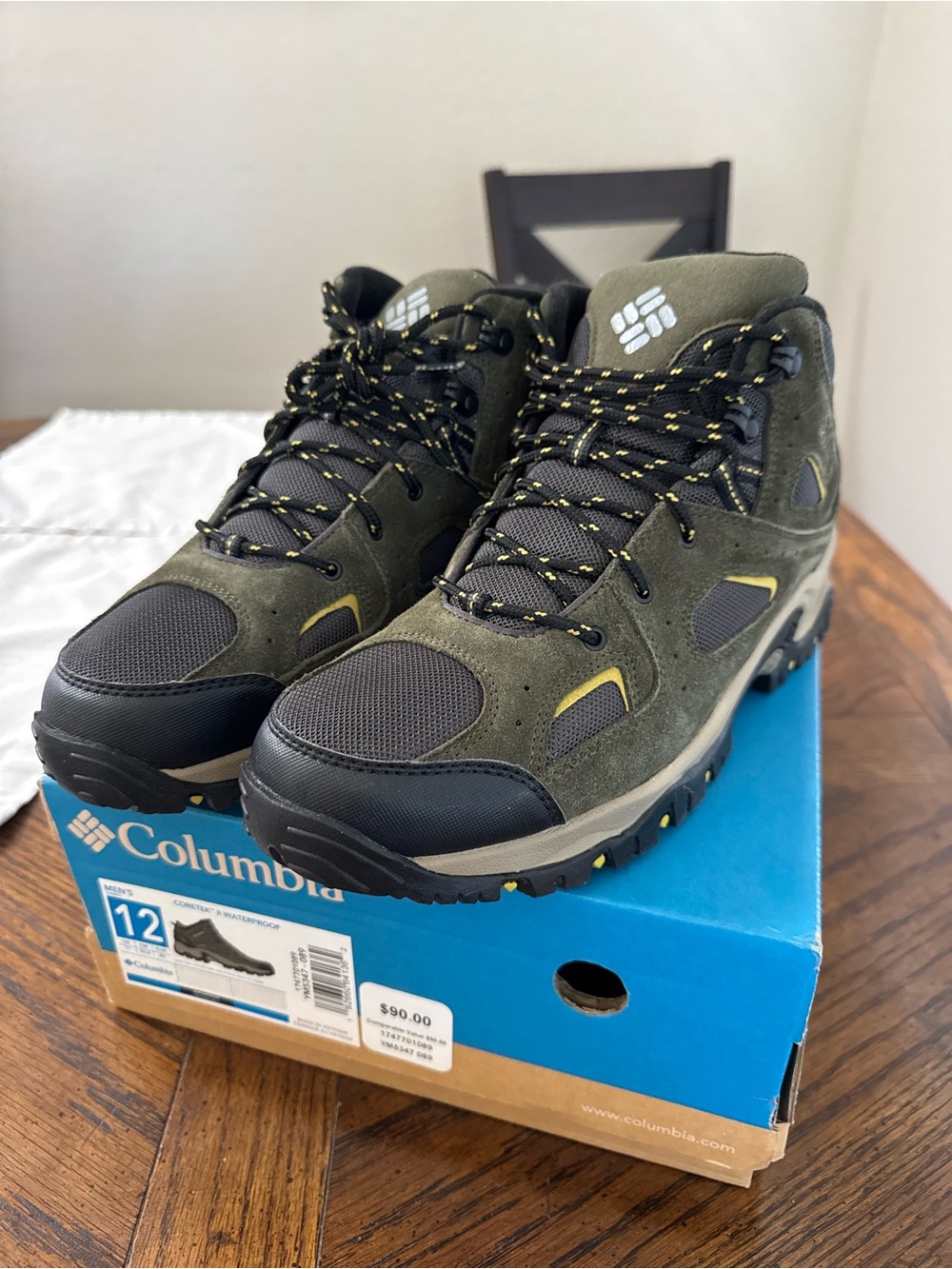 Columbia Men's Olive Green and Black Waterproof Hiking Boots